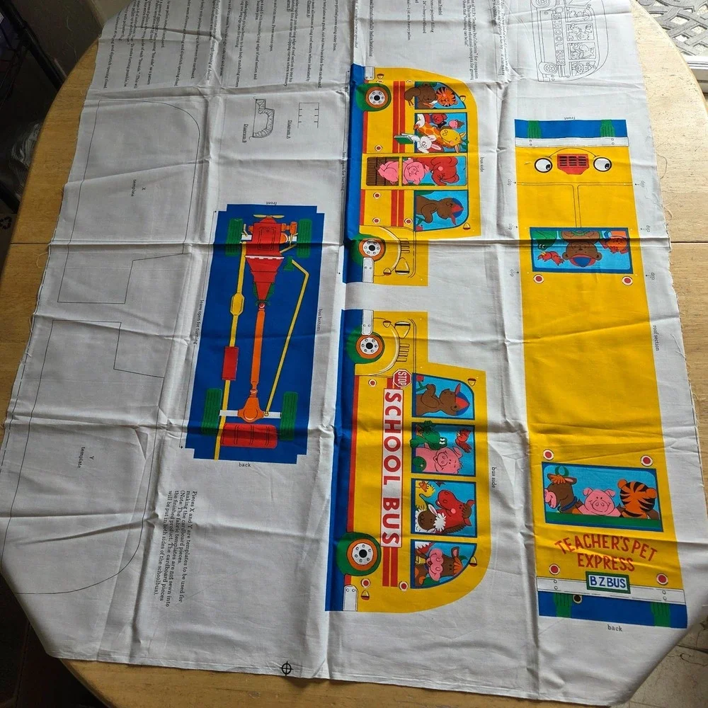 VIP Cranston Fabric Panel YELLOW SCHOOL BUS Teachers Pet Express 15 inch Uncut